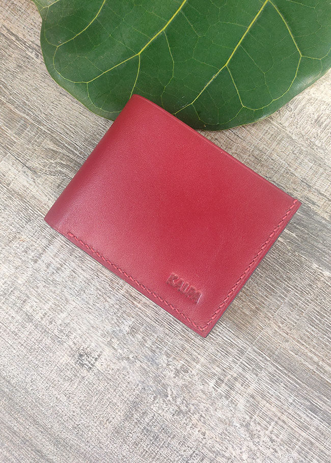 Ví da nam Kalpa màu đỏ đô, style cổ điển - Ảnh 6