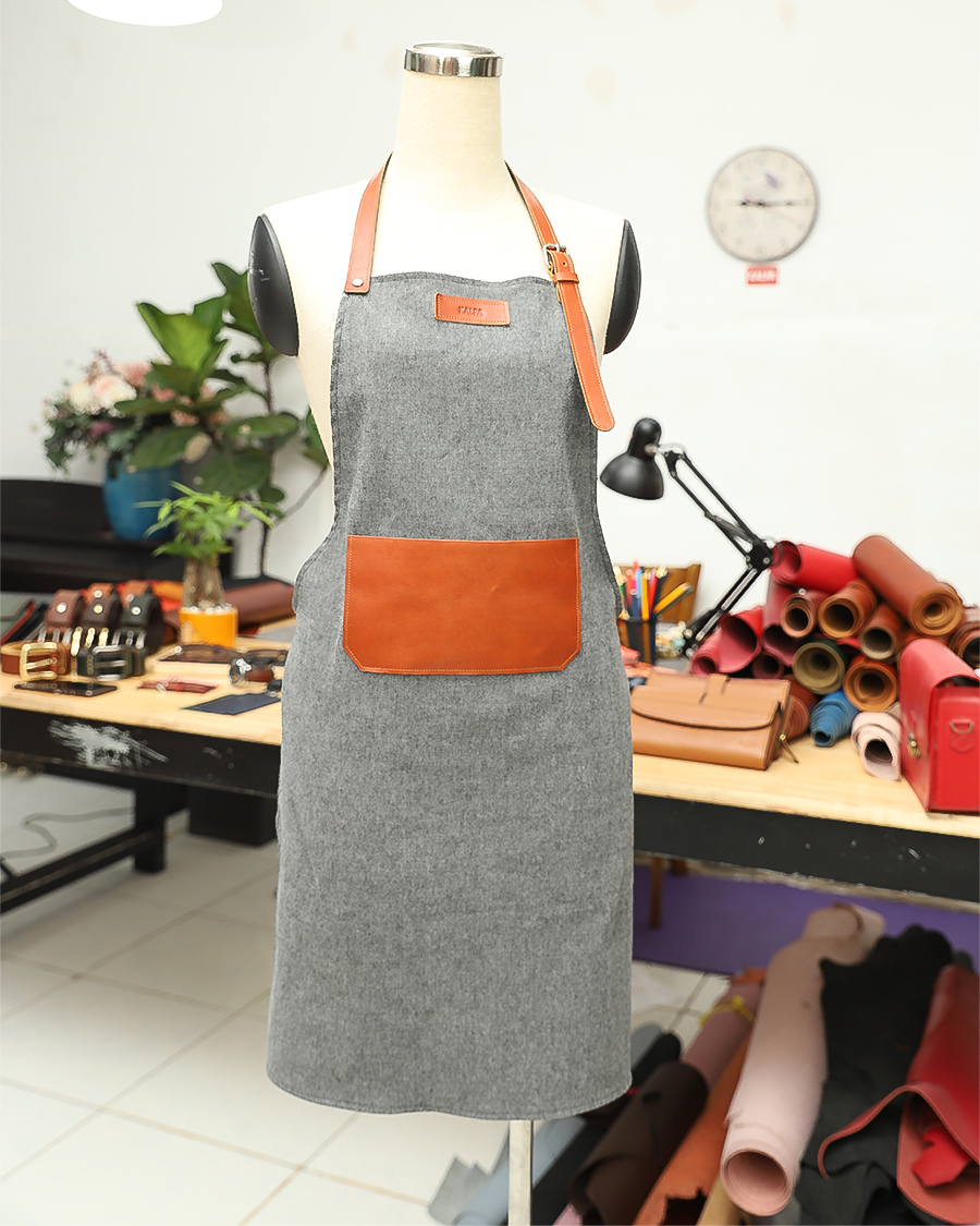 Tạp dề vải phối da Kalpa - Ảnh 2