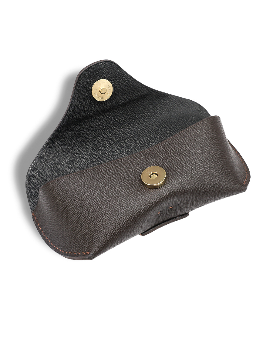 Kalpa Red Black Leather Glasses Case D003 - Bao đựng mắt kính bằng da bò có đai đeo thắt lưng (Thủ công)