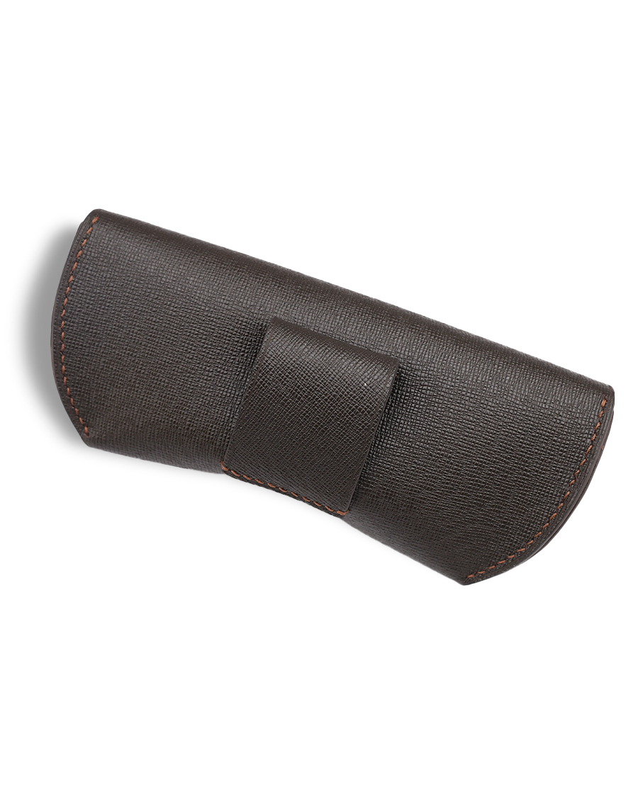 Kalpa Red Black Leather Glasses Case D003 - Bao đựng mắt kính bằng da bò có đai đeo thắt lưng (Thủ công)