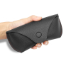 Kalpa Red Black Leather Glasses Case D003 - Bao đựng mắt kính bằng da bò có đai đeo thắt lưng (Thủ công)