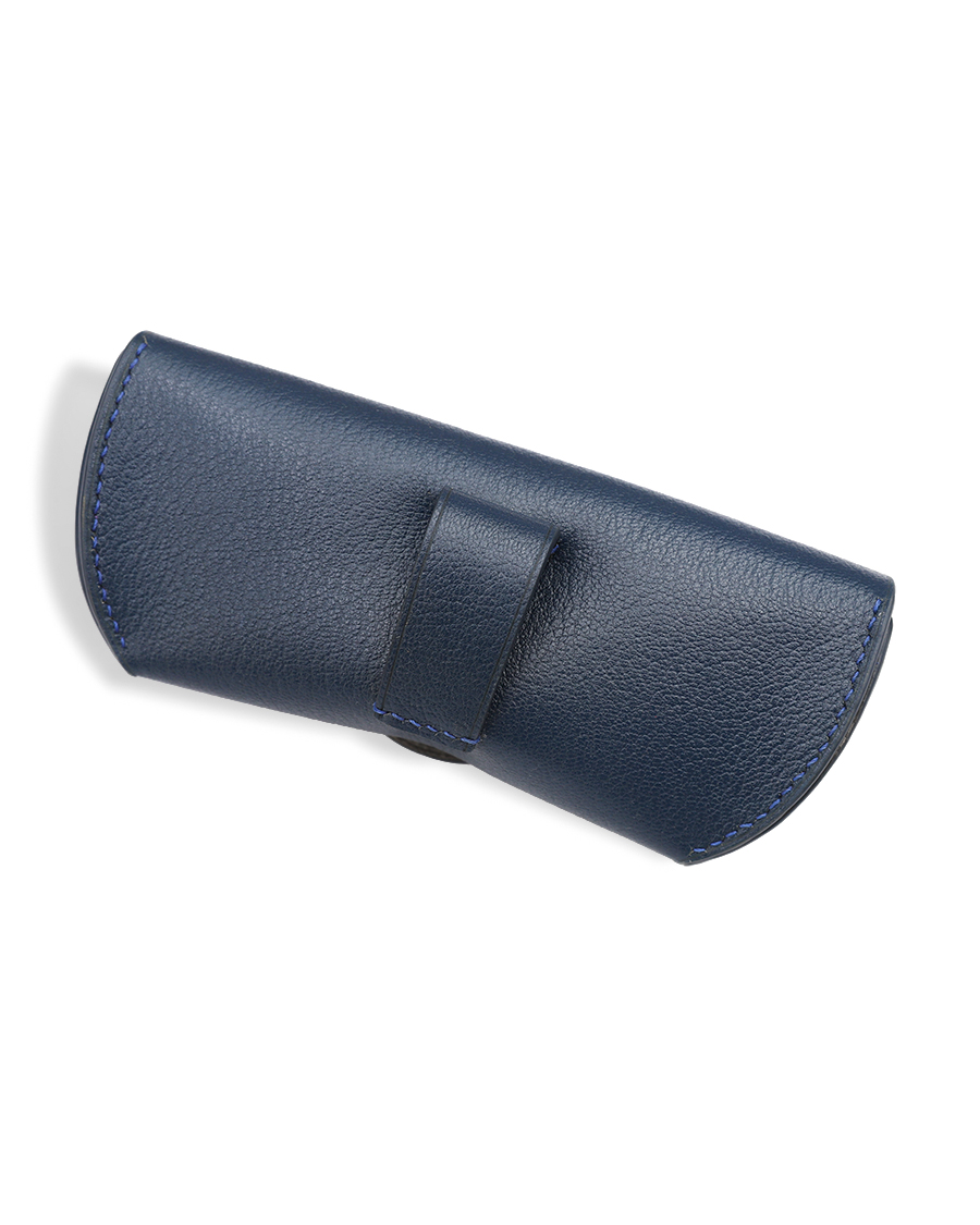 Kalpa Blue Leather Glasses Case X007 - Bao đựng mắt kính bằng da bò có đai đeo thắt lưng