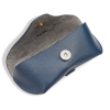Kalpa Blue Leather Glasses Case X007 - Bao đựng mắt kính bằng da bò có đai đeo thắt lưng
