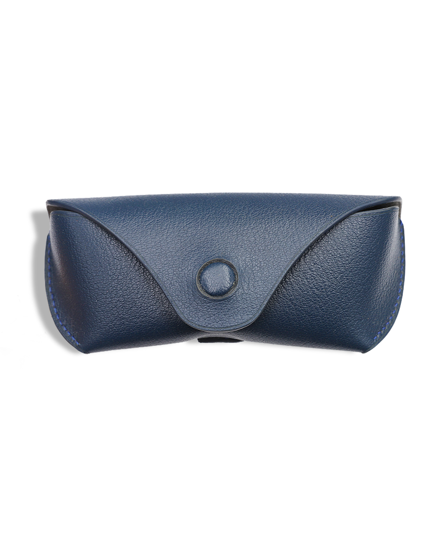 Kalpa Blue Leather Glasses Case X007 - Bao đựng mắt kính bằng da bò có đai đeo thắt lưng